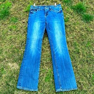 Lucky brand, Sweet Boot, mid rise brushed blue denim jeans, size 0/25A